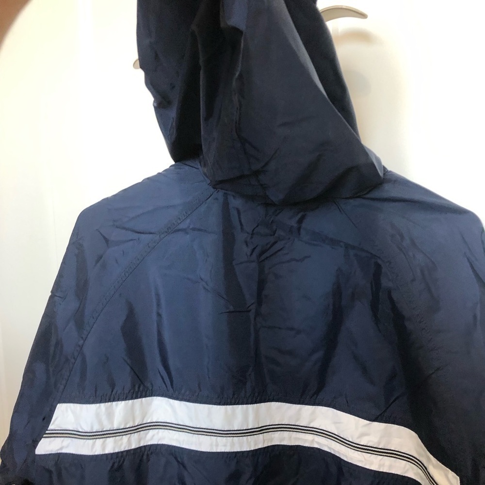 Vintage Nike woman’s size large 12-14 navy and white lined 1/4 zip windbreaker - Picture 8 of 10